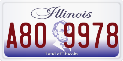 IL license plate A809978