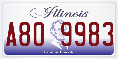IL license plate A809983