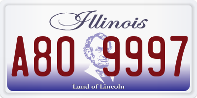 IL license plate A809997