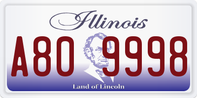 IL license plate A809998