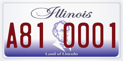 IL license plate A810001