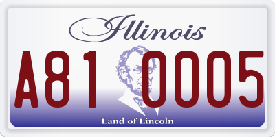 IL license plate A810005