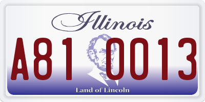 IL license plate A810013
