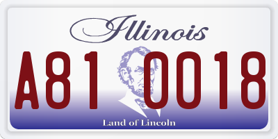 IL license plate A810018