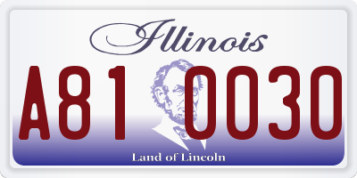 IL license plate A810030