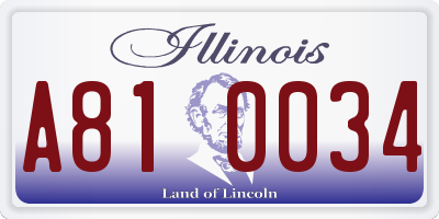 IL license plate A810034