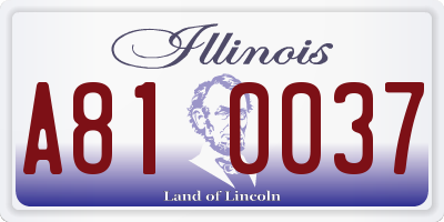 IL license plate A810037