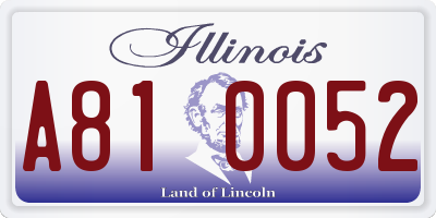 IL license plate A810052