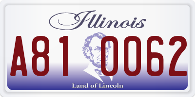 IL license plate A810062
