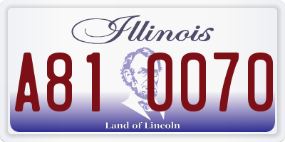 IL license plate A810070