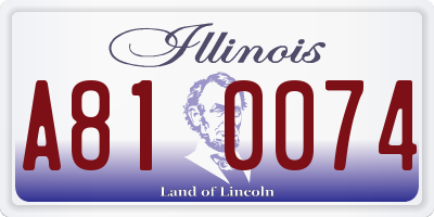 IL license plate A810074