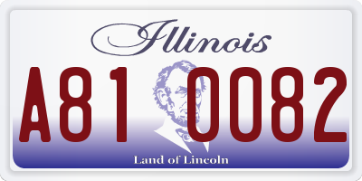 IL license plate A810082