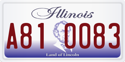 IL license plate A810083