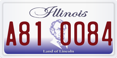 IL license plate A810084
