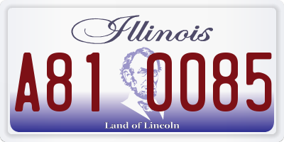 IL license plate A810085