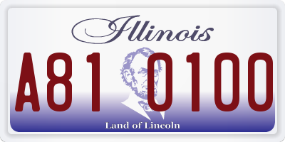 IL license plate A810100