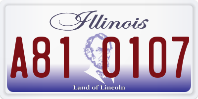 IL license plate A810107