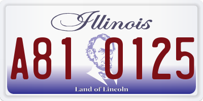 IL license plate A810125