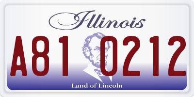 IL license plate A810212
