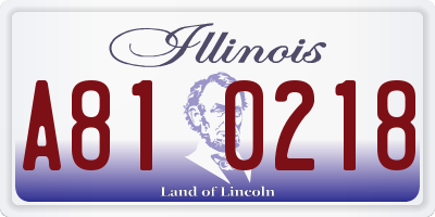 IL license plate A810218