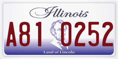 IL license plate A810252