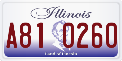IL license plate A810260