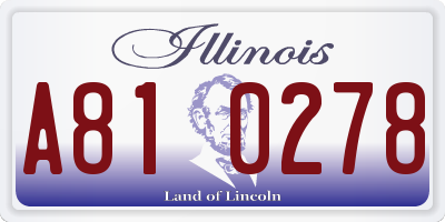 IL license plate A810278