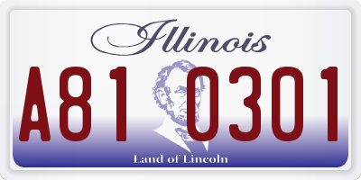 IL license plate A810301