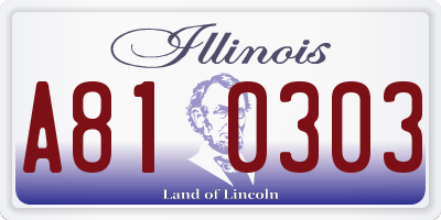 IL license plate A810303