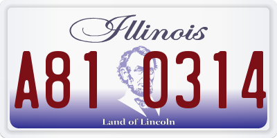 IL license plate A810314