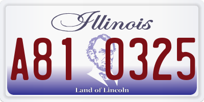 IL license plate A810325
