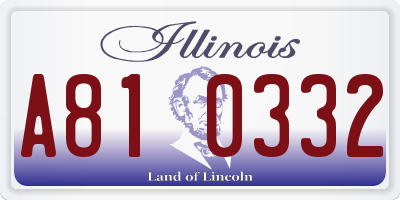 IL license plate A810332