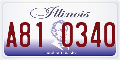 IL license plate A810340