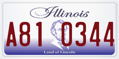 IL license plate A810344