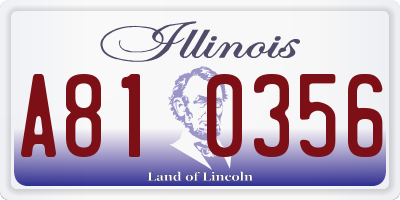 IL license plate A810356