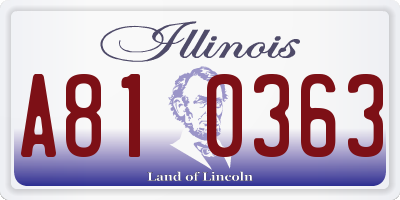 IL license plate A810363
