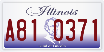 IL license plate A810371