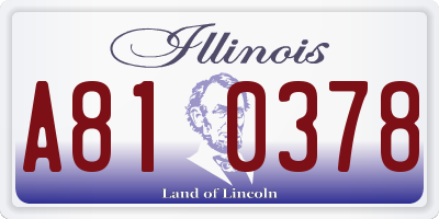 IL license plate A810378