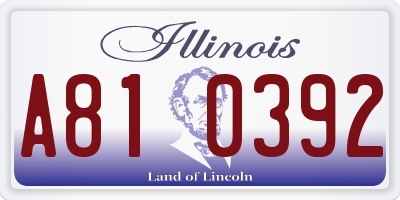 IL license plate A810392