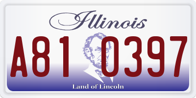 IL license plate A810397