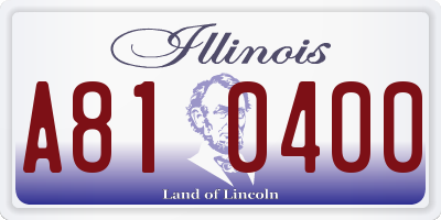 IL license plate A810400