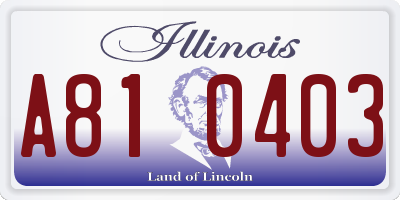 IL license plate A810403