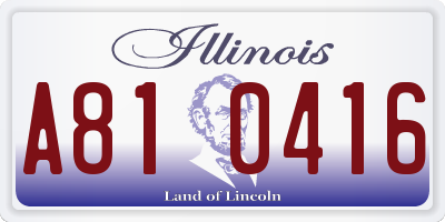 IL license plate A810416