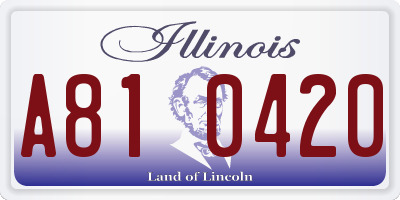 IL license plate A810420