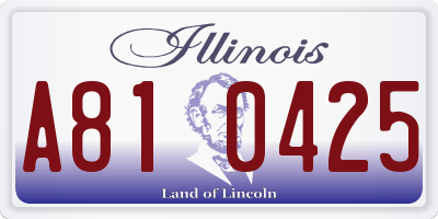 IL license plate A810425