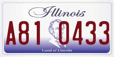 IL license plate A810433