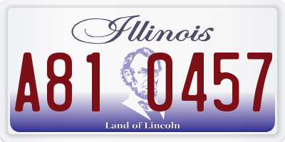 IL license plate A810457