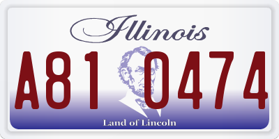 IL license plate A810474