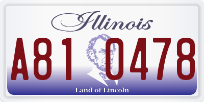 IL license plate A810478