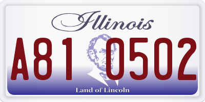 IL license plate A810502